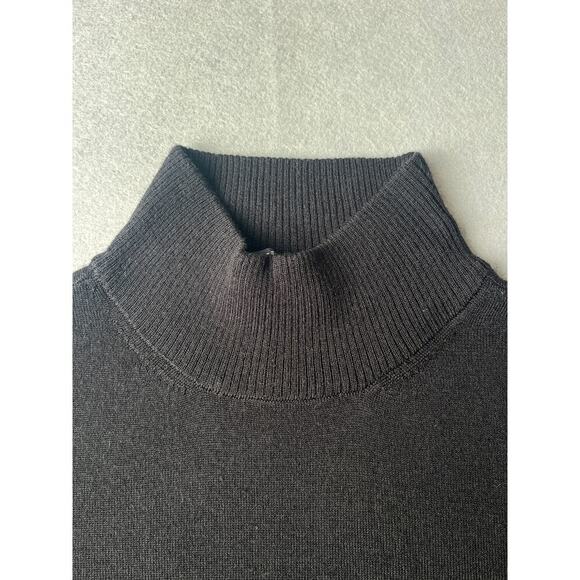 Eileen Fisher black short sleeve wool turtleneck, Size Medium - Picture 3 of 7